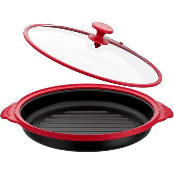 Microwave Grill Pan with Glass Splatter Cover(BPA Free)